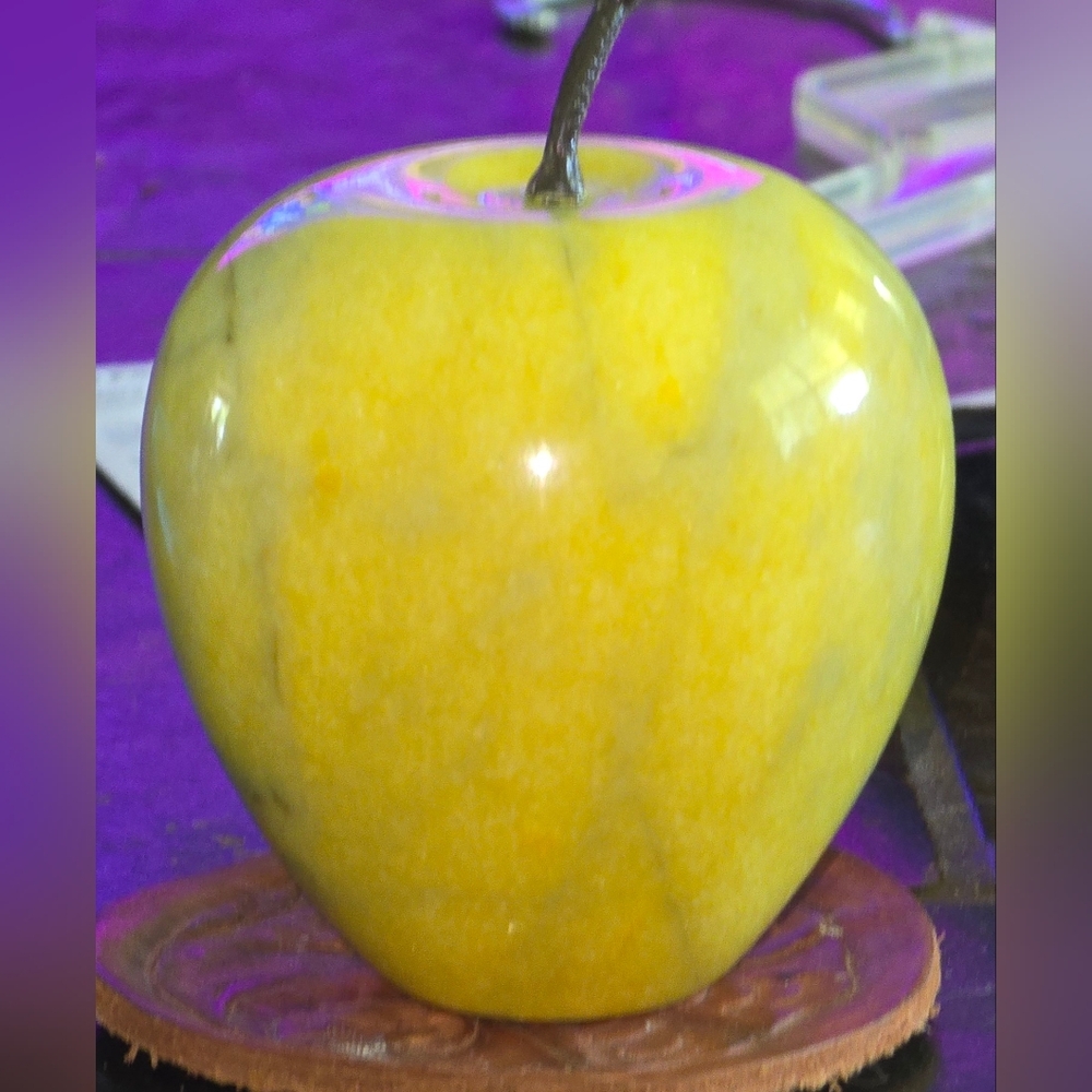Yellow Marble Apple Decor